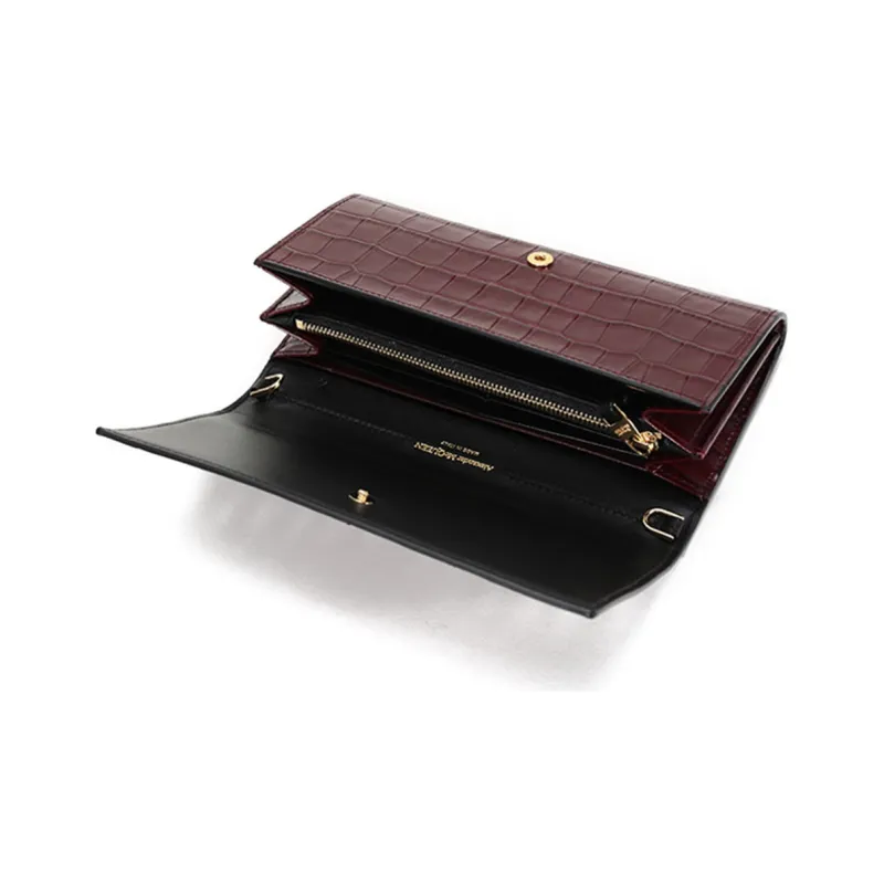 Alexander McQueen Leather Clutches Shoulder Bags Regular Women's Burgundy-7