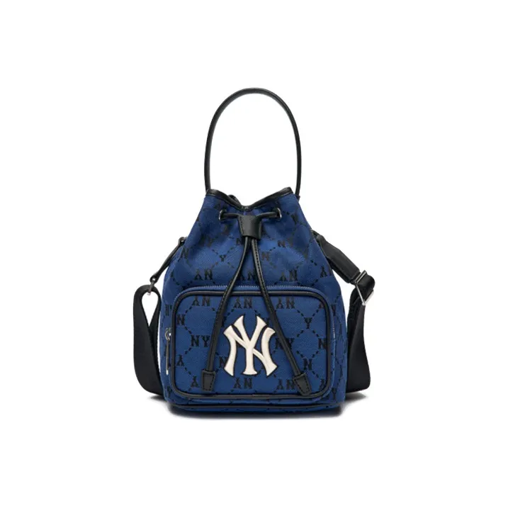 MLB Monogram Collection Polyester Bucket Bag, Handbag, Crossbody Bag Regular Unisex Blue-0