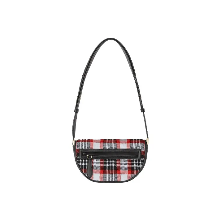 Burberry Olympia Cotton Crossbody Handbag Shoulder Bag Mini Women's White Red Black Multicolor-0