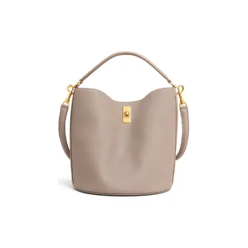 CELINE Soft Grained Cow Leather Handbag Women's Pebble Color