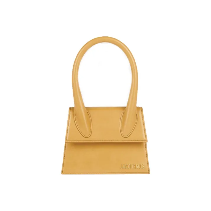 Jacquemus Leather Small Square Bag Handbags Small Size Women's Yellow-0