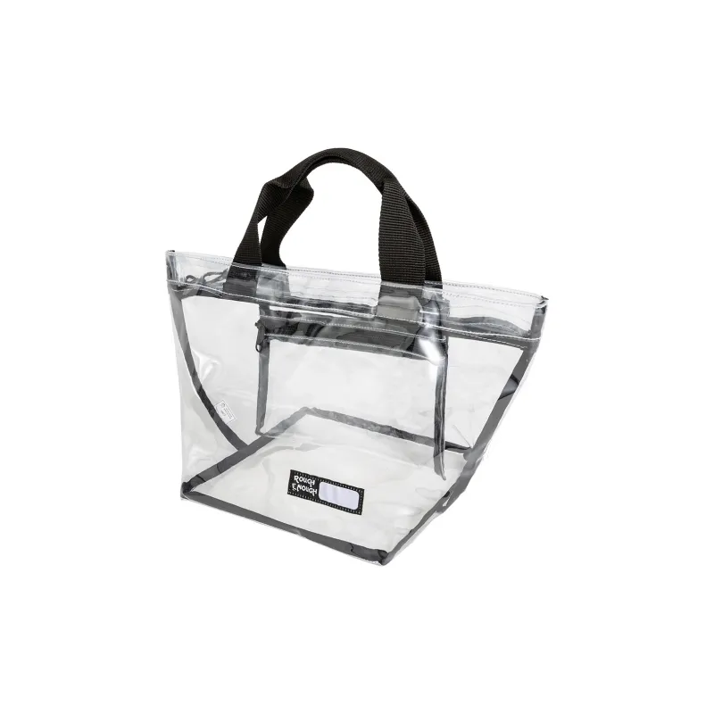 Rough Enough Transparent PVC Jelly Bag, Tote Bag, Shopping Bag, Handbag Regular Women's Transparent-1