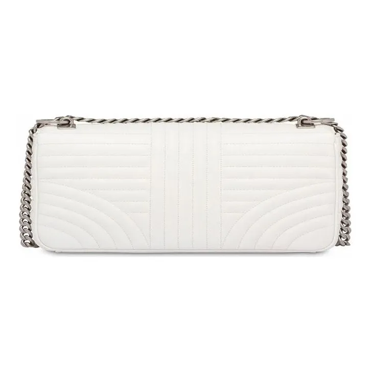 PRADA Diagramme Leather Shoulder Bag, Crossbody Bag, Handbag White-1