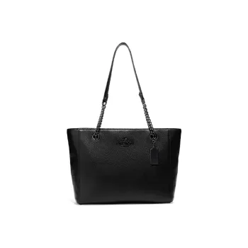 COACH Cammie Pebbled Leather Tote Bag, Shopping Bag, Shoulder Bag Women's Black