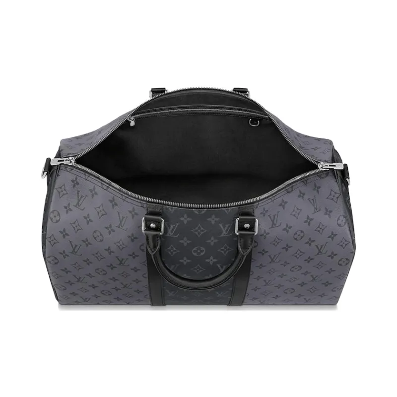 LOUIS VUITTON Keepall Bandouliere Monogram Eclipse Reverse 50 Gray-4