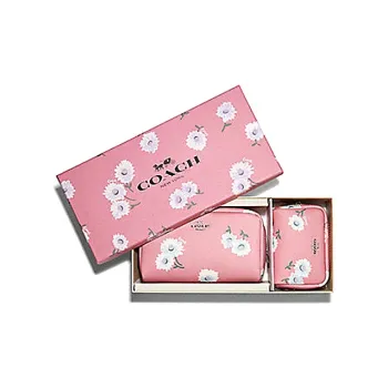 COACH Boxed 16 2-Pack Daisy Floral Print Small Square Storage Makeup Box Gift Box Set Mini Women's Cherry Blossom Pink