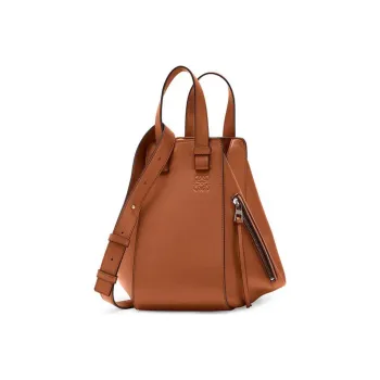 LOEWE Hammock Calfskin Hammock Bag, Crossbody Bag Small Size Women's Brown/Caramel