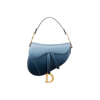 DIOR Saddle Cow Leather Saddle Bag, One Shoulder Handbag Women's Indigo