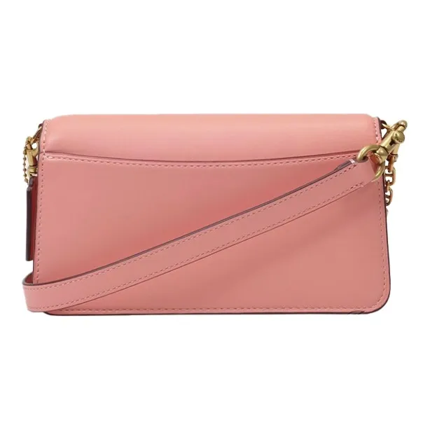 COACH Beat Cow Leather Mouth Cover Bag Crossbody Bag Shoulder Bag Women's Pink-2