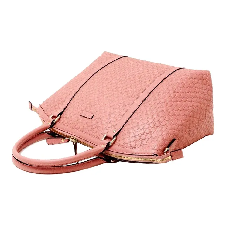 GUCCI Cow Leather Shoulder Bag Crossbody Bag Handbag Large Size Women's Pink-4