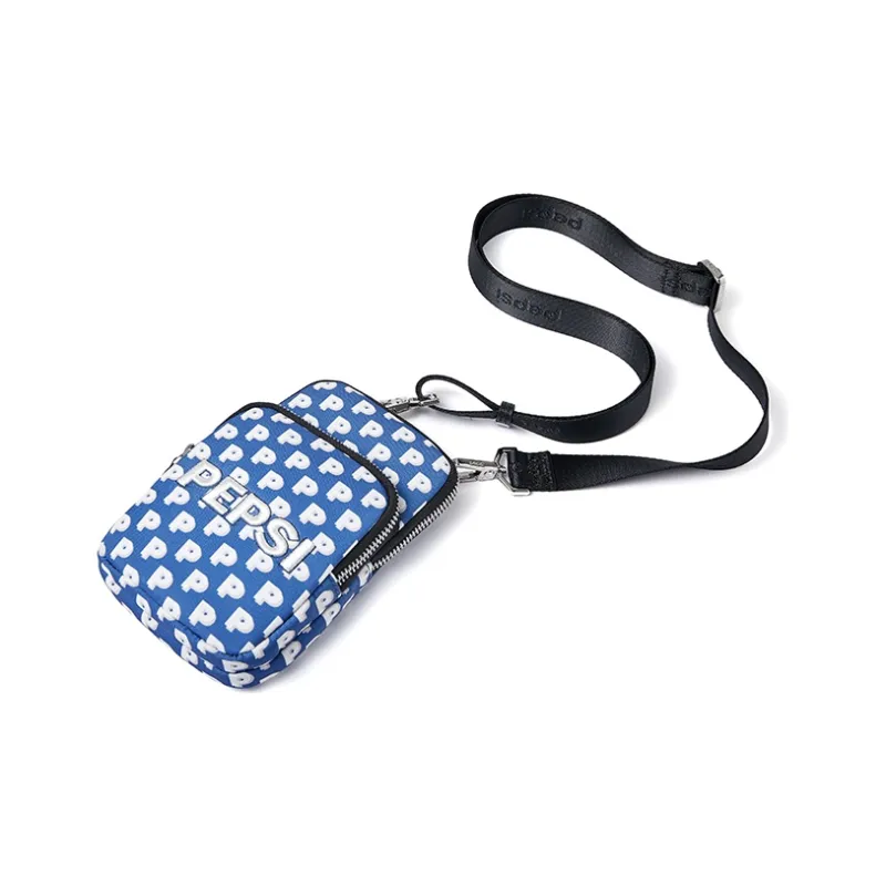 Pepsi Nylon Fabric Cell Phone Pouch Crossbody Bags Regular Unisex Marine Blue-4