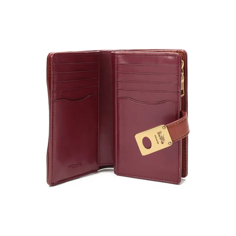 COACH Hutton Leather Handheld Wallet Regular Women's Rusty Brown-6
