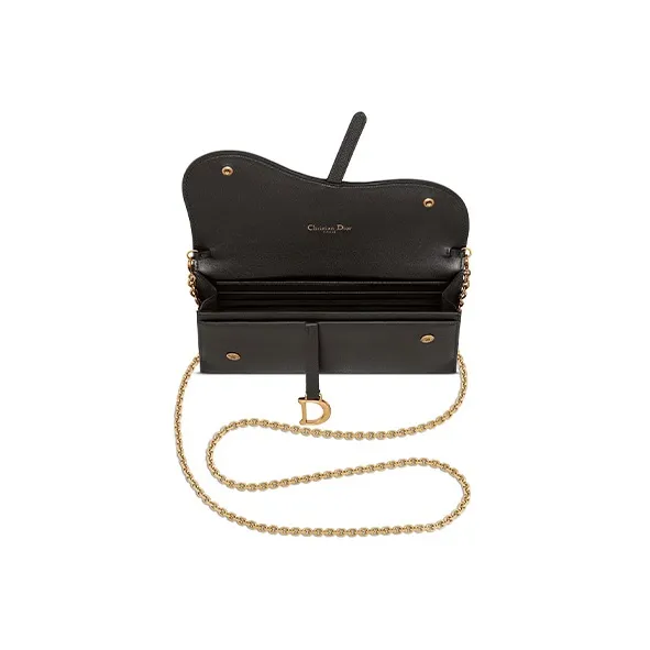 DIOR Saddle Grain Calfskin Combo Bag, Saddle Bag, Clutch, One Shoulder Crossbody, Card Holder, Wallet Women's Black-3