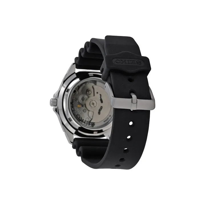 SEIKO Series 5 Mechanical Movement Rubber Strap Watch Men's Watches Black Dial SNZB23J2-2