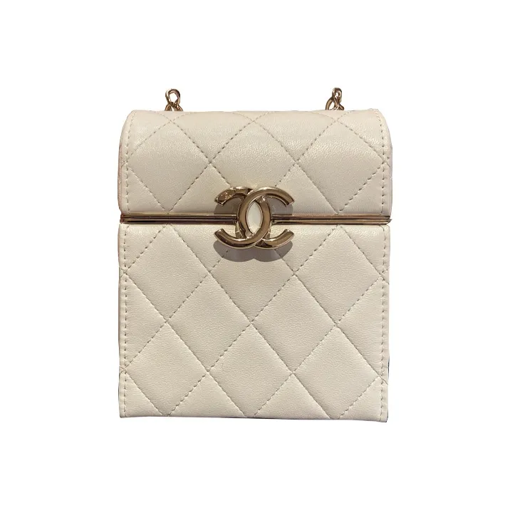 CHANEL Lambskin Crossbody Bags Trumpets Women's White-1