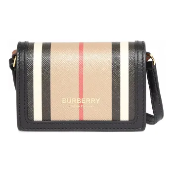Burberry Eco-Friendly Canvas With Calfskin Coin Purse Shoulder Bag Crossbody Bag Mini Women's Archive Beige