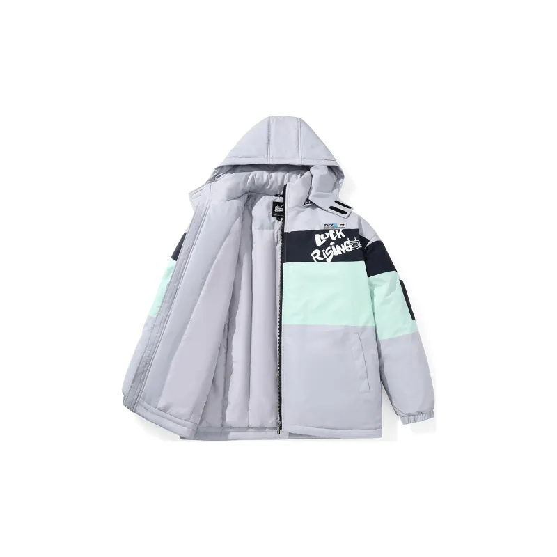 TVX Letter Colorblock Detachable Hood Loose Fit Puffer Jacket Unisex-7