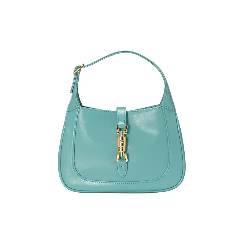 GUCCI Jackie 1961 Leather Crescent Shoulder Bag Shoulder Bag, Crossbody Bag Mini Women's Peacock Blue-1
