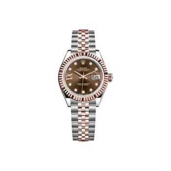 ROLEX Women's Apparel Log Series Automatic Mechanical Movement Women's Watch 28mm Coffee Watch Dial Oystersteel Case