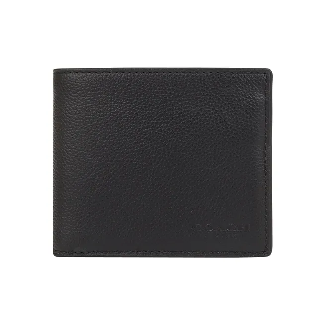COACH Billfold Wallet Soft Leather Wallet Men's Black-0