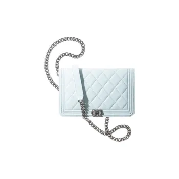 CHANEL LEBOY21K Winter WOC Lambskin Wallets Shoulder Bag Crossbody Bag Women's Light Blue