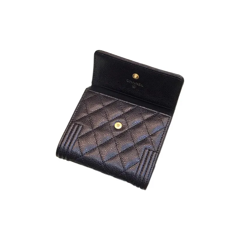 CHANEL Boy Small Flap Wallet Black A80734-2