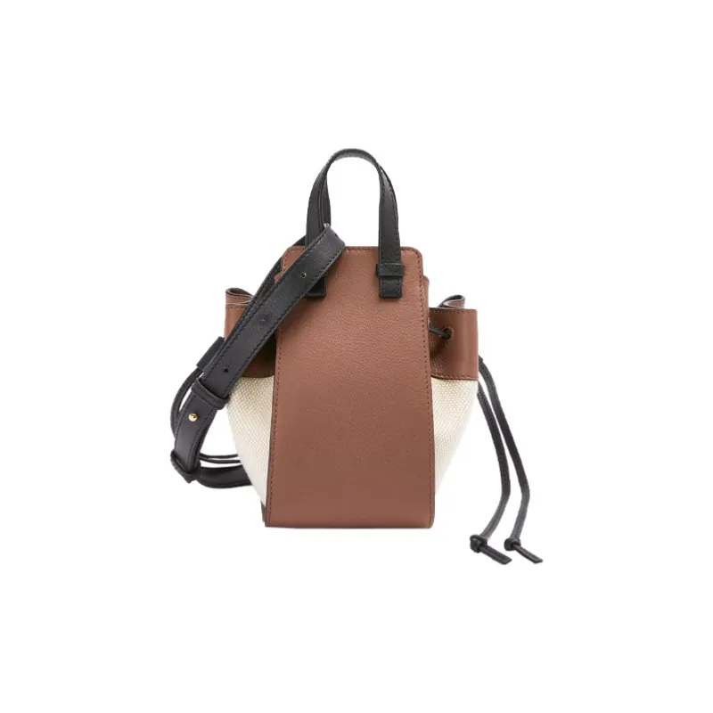 LOEWE Spirited Away Hammock Calfskin Drawstring Bag Handbag Shoulder Bag Crossbody Bag Mini Unisex Havana/Beige-3