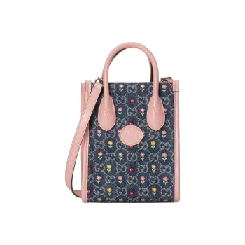 GUCCI Leather Tote Bag Shopping Bag Shoulder Bag Crossbody Bag Handbags Mini Women's Blue/Pink/Multicolor