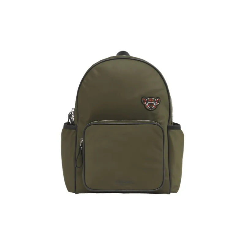 Burberry Thomas Nylon Fabric With Leather Kids' Backpack Kids' Army Green-0