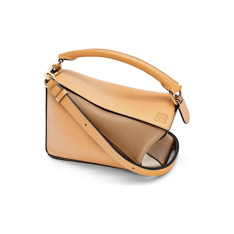 LOEWE Puzzle Calfskin Puzzle Bag Crossbody Bag Shoulder Bag Small Size Women's Warm Sand Brown-4