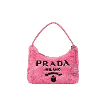 PRADA Re Edition 2000 Terry Mini Bag Petal Pink/Black