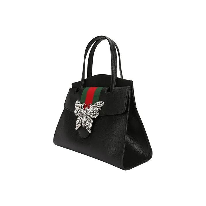 GUCCI Leather Shoulder Bag, Crossbody Bag, Handbag Medium Size Women's Black-3