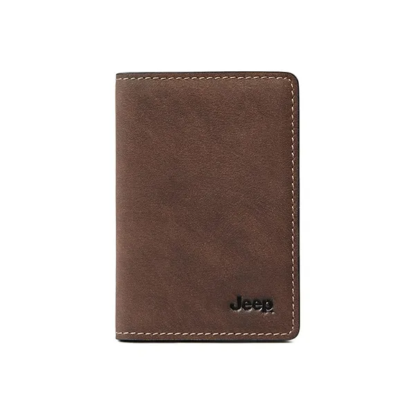 Jeep Top Grain Cow Leather Money Clip Card Holder Mini Men's-1