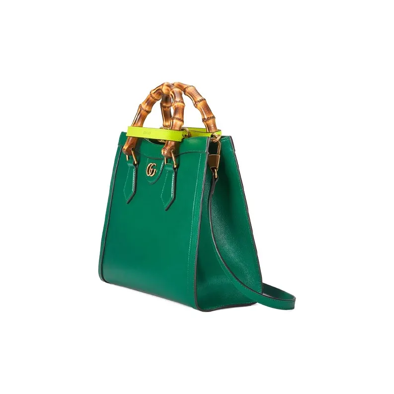 GUCCI Diana Leather Tote Bag Shopping Bag Shoulder Bag Crossbody Bag Handbag Small Size Women's Emerald Green-1