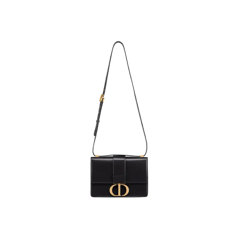 DIOR 30 Montaigne Smooth Cow Leather Box Bag, Handbag, Crossbody Bag, Shoulder Bag Women's Black-3