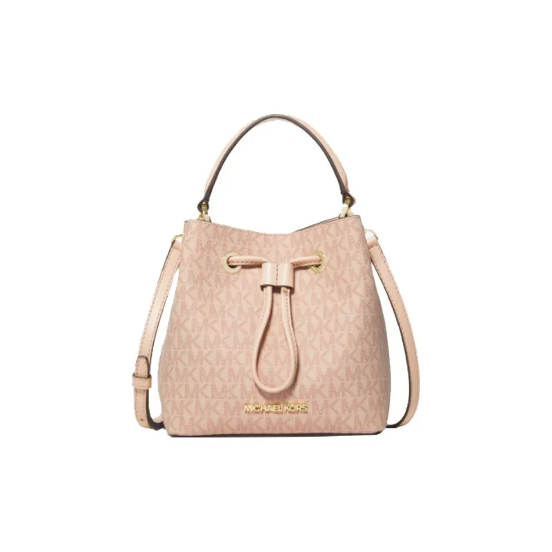 MICHAEL KORS Suri Canvas Bucket Bag, Handbag, Shoulder Bag, Crossbody Bag Trumpets Women's Ballet Pink-0