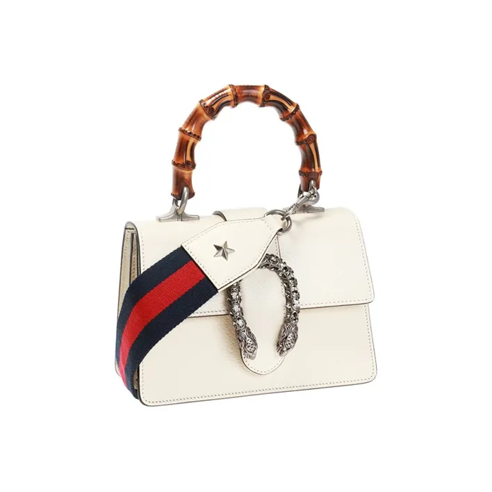 GUCCI Dionysus Leather Shoulder Bag Crossbody Bag Handbags Mini Women's White-1