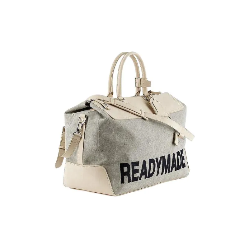 READYMADE Cotton With Leather One Shoulder Handbag Unisex White-1