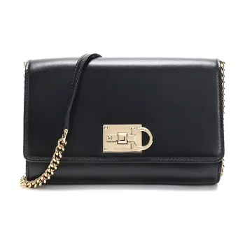 FERRAGAMO Cow Leather Shoulder Bag, Crossbody Bag, Handheld Shoulder Bag Women's Black