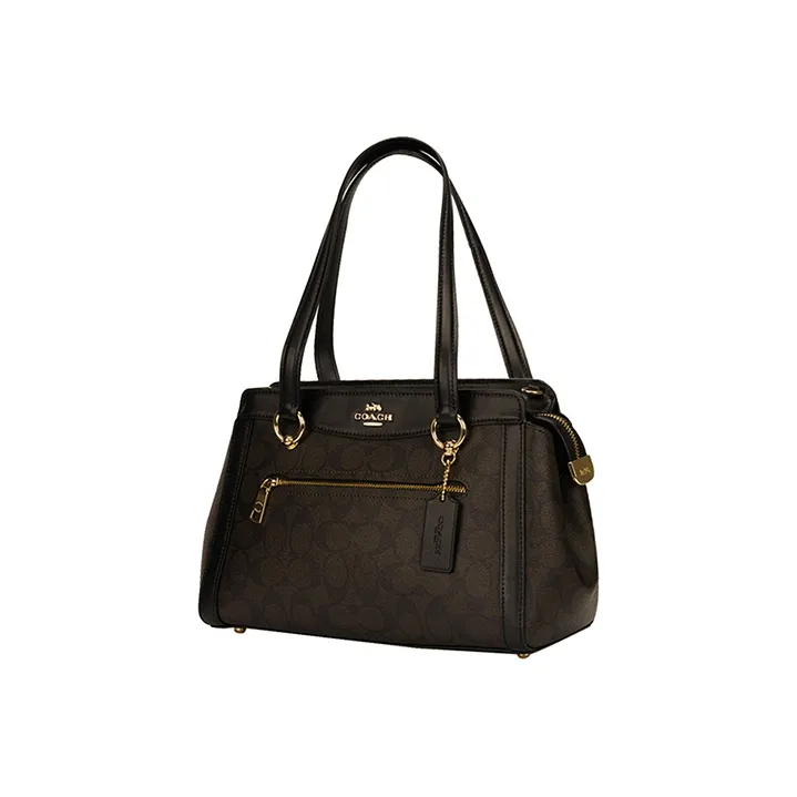 COACH Kailey Leather Crossbody Bag, Shoulder Bag, Handbag Medium Size Women's Dark Brown & Black-1