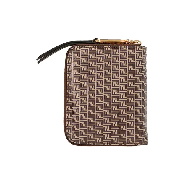 FENDI Calfskin Wallet Unisex Light Umber-3