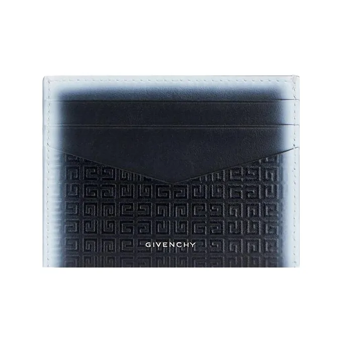 GIVENCHY 4G Logo Cow Leather Card Clip Card Holder Men's Black/White-1