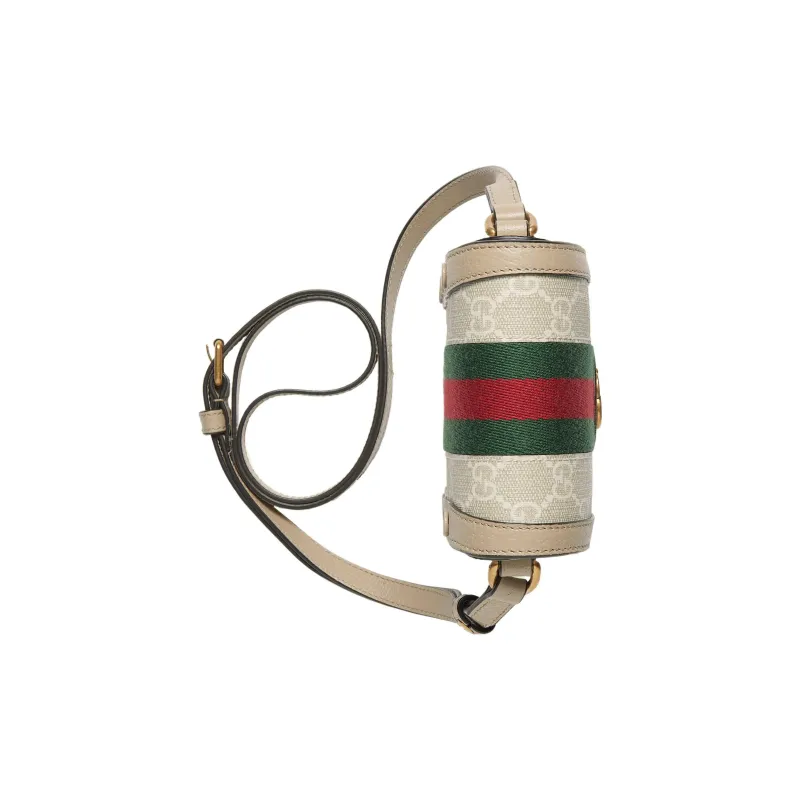 GUCCI Canvas Patchwork Leather Cigarette Case Bag Shoulder Bag Crossbody Bag Cell Phone Pouch Mini Women's White/Pink-3