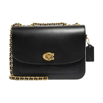 COACH Madison Cow Leather Small Square Bag Shoulder Bag Crossbody Bag Medium Size Women's Black