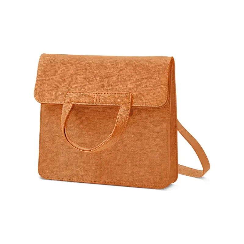 TUPLUS Top Grain Cow Leather Tofu Bag Commuter Bag Laptop Bag Handbag Medium Size Women's Multicolor-13