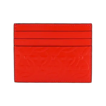 FERRAGAMO Leather Card Holder Card Holder Women's Orange
