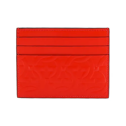 FERRAGAMO Leather Card Holder Card Holder Women's Orange