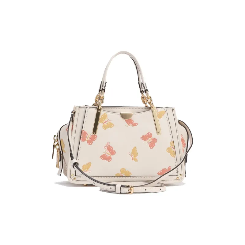 COACH Dreamer Leather Handbag, Shoulder Bag, Crossbody Bag Small Size Women's White & Cherry Blossom Pink-2