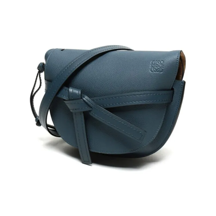 LOEWE Gate Cow Leather Handheld Crossbody Bag, Shoulder Bag Trumpets Women's Steel Blue-1