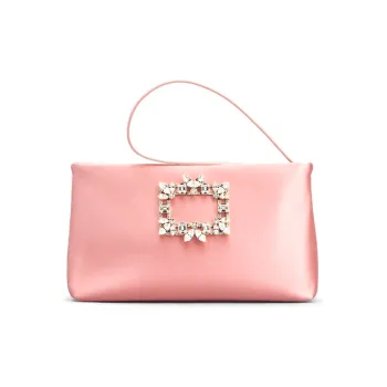 Roger Vivier Silk Satin Shoulder Bag Handbag Shoulder Bag Mini Women's Pink Candy Color